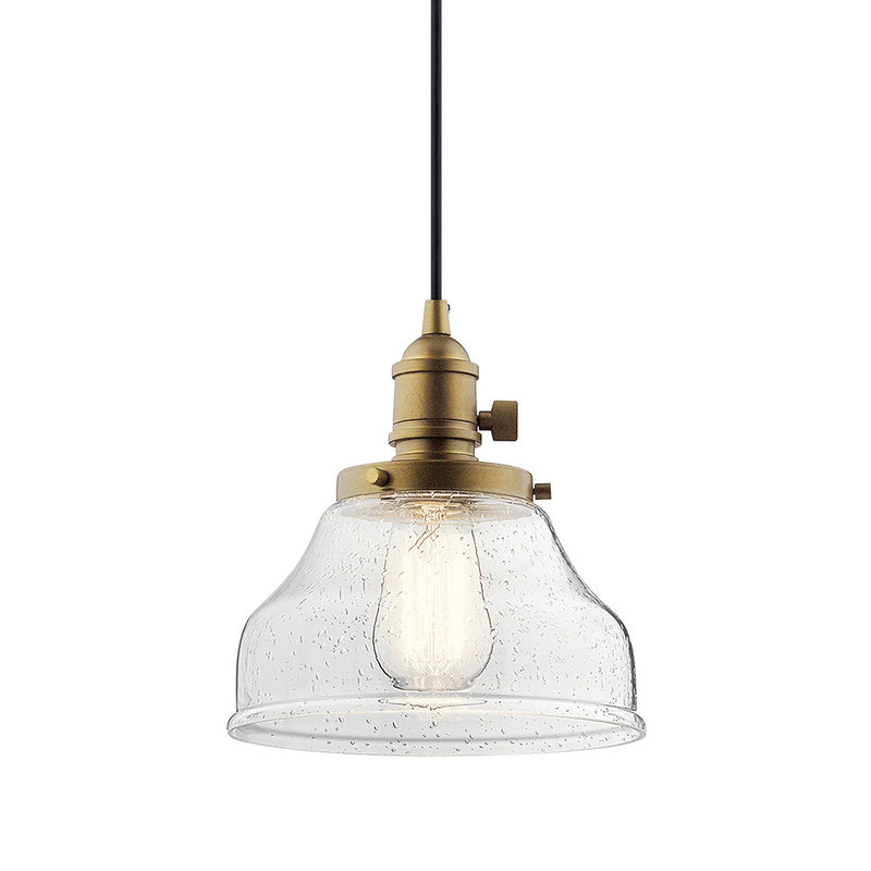 Kichler Avery 1 Light Bell Mini Pendant Natural Brass 43850NBR