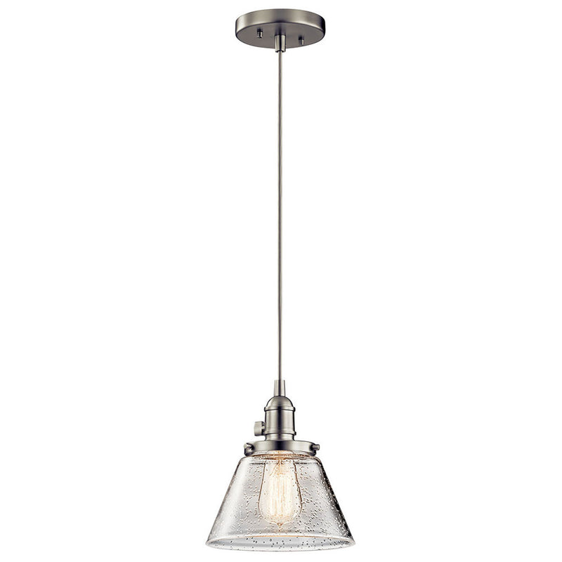 Kichler Avery 1 Light Cone Mini Pendant Brushed Nickel 43851NI