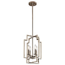 Kichler Downtown Deco 4 Light Foyer Pendant Polished Nickel 43964PN