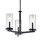 Kichler Crosby 3 Light Convertible Chandelier Black 43997BK