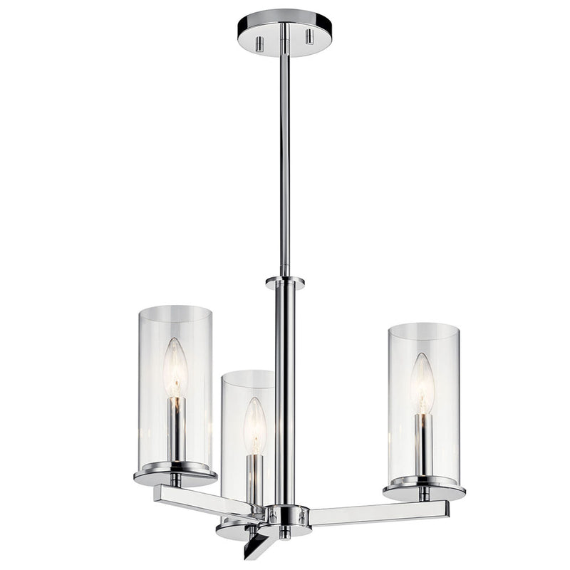 Kichler Crosby 3 Light Convertible Chandelier Chrome 43997CH