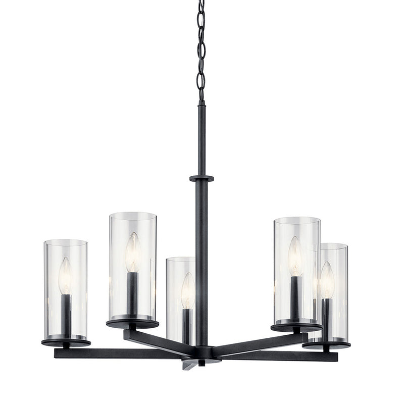 Kichler Crosby 5 Light Chandelier Black 43999BK