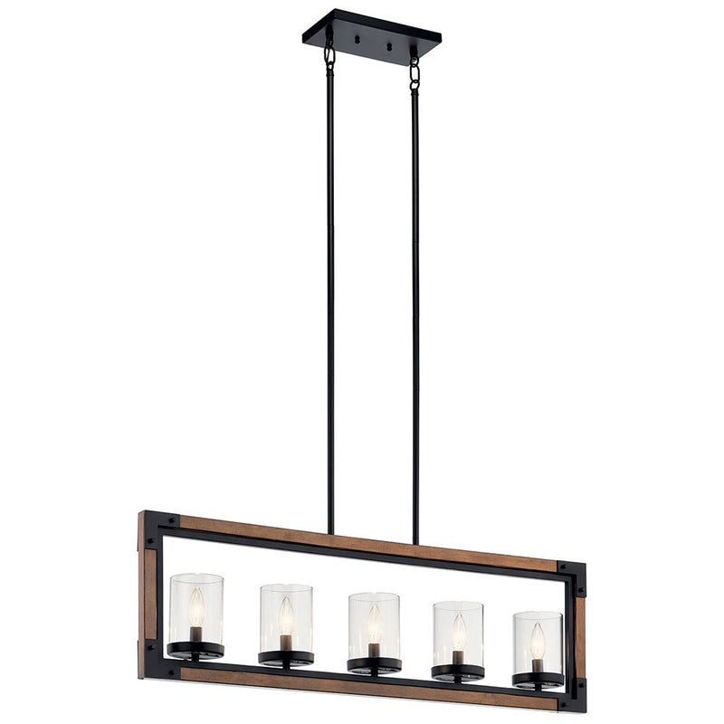 Kichler Marimount 5 Light Linear Chandelier Auburn Stained 44043AUB