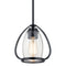 Kichler Tuscany 8.75" 1 Light Mini Pendant with Clear Seeded Glass Black 44058BK