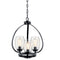 Kichler Tuscany 21" 3 Light Mini Chandelier with Clear Seeded Glass Black 44059BK