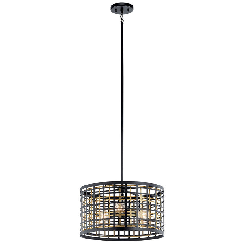 Kichler Aldergate 3 Light Convertible Pendant Black 44075BK