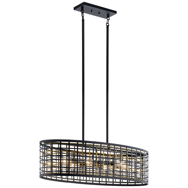 Kichler Aldergate 6 Light Oval Chandelier Black 44077BK