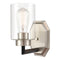 Mila Sconce shown in the Black Satin Nickel finish with a Clear shade