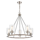 Mila Chandelier shown in the Black Satin Nickel finish with a Clear shade