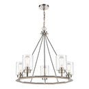 Mila Chandelier shown in the Black Satin Nickel finish with a Seedy shade