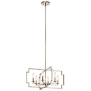 Kichler Downtown Deco 6 Light Convertible Chandelier Polished Nickel 44128PN