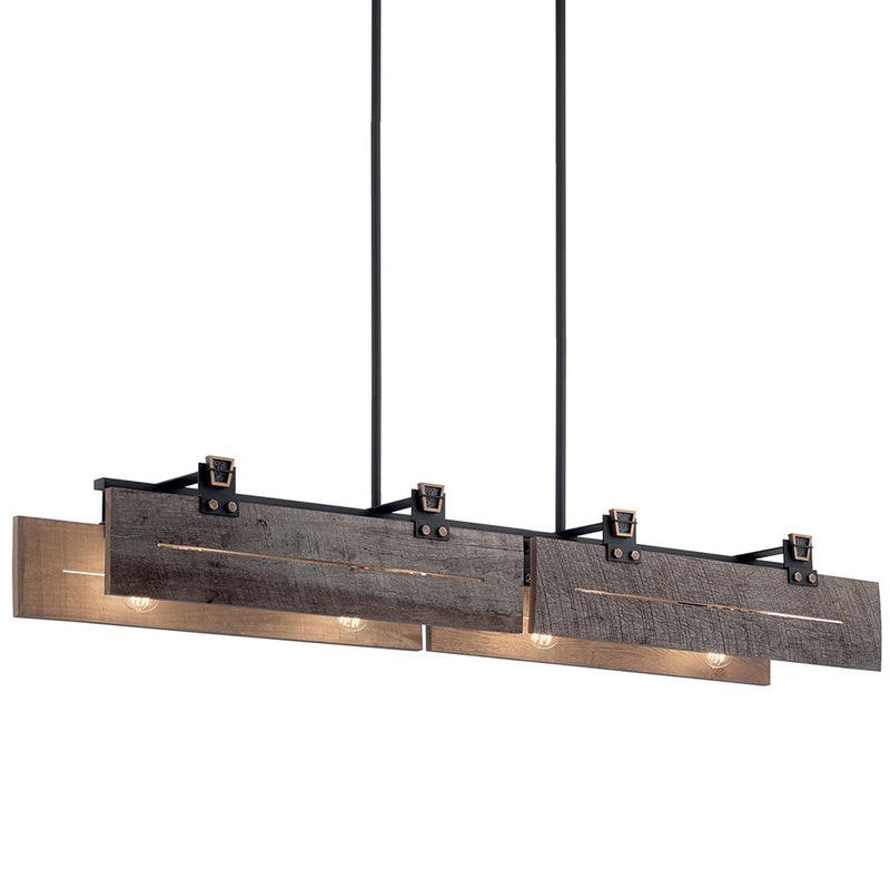 Kichler Ridgewood 59" 8 Light Linear Chandelier Textured Black 44181BKT