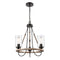 Paladin Mini Chandelier shown in the Matte Black finish with a Clear shade