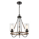 Paladin Mini Chandelier shown in the Matte Black finish with a Seedy shade