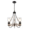 Paladin Mini Chandelier shown in the Matte Black finish with a Seedy shade