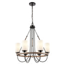 Paladin Chandelier shown in the Matte Black finish with a White shade