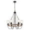 Paladin Chandelier shown in the Matte Black finish with a Seedy shade