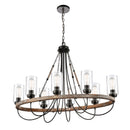 Paladin Chandelier shown in the Matte Black finish with a Clear shade