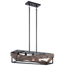 Kichler Fulton Cross 5 Light Linear Chandelier Black 44222BK