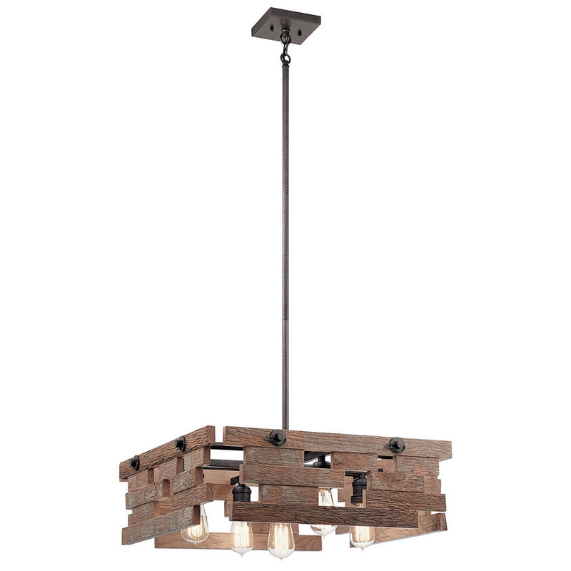 Kichler Cuyahoga Mill 5 Light Chandelier Anvil Iron 44228AVI