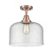 Bell Flush Mount shown in the Antique Copper finish with a Seedy shade