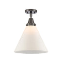 Cone Flush Mount shown in the Oil Rubbed Bronze finish with a Matte White shade