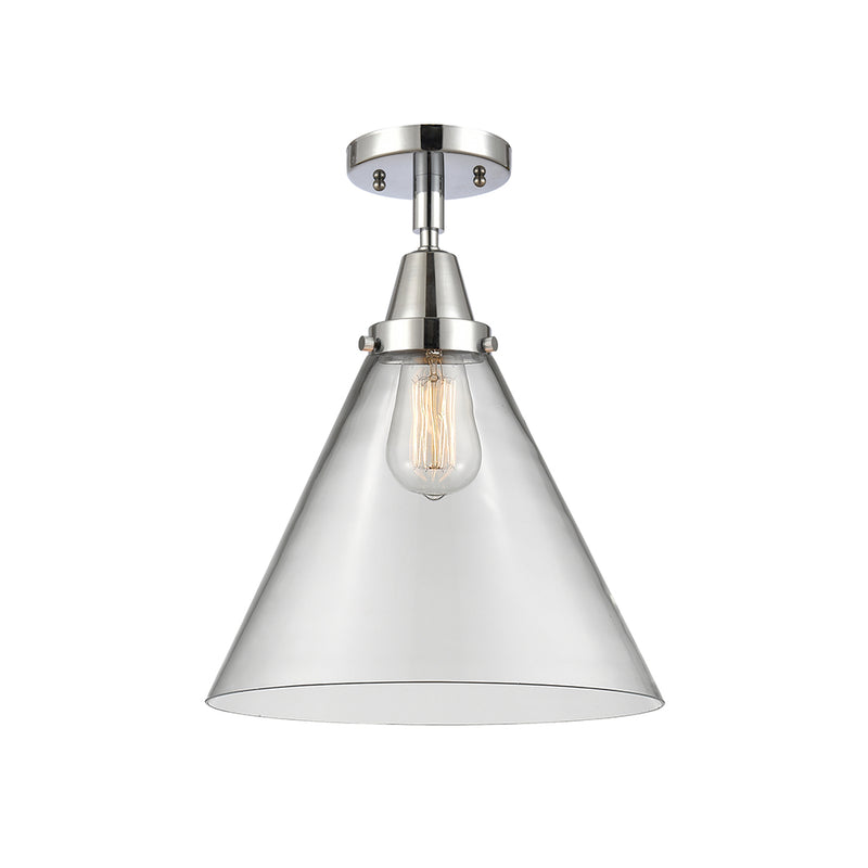 Cone Flush Mount shown in the Polished Chrome finish with a Clear shade