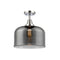 Bell Flush Mount shown in the Polished Chrome finish with a Plated Smoke shade