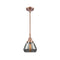 Fulton Mini Pendant shown in the Antique Copper finish with a Plated Smoke shade