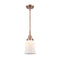 Canton Mini Pendant shown in the Antique Copper finish with a Matte White shade