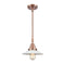 Halophane Mini Pendant shown in the Antique Copper finish with a Matte White Halophane shade