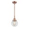 Beacon Mini Pendant shown in the Antique Copper finish with a Clear shade