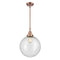 Beacon Mini Pendant shown in the Antique Copper finish with a Seedy shade