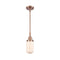 Dover Mini Pendant shown in the Antique Copper finish with a Matte White shade