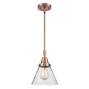 Cone Mini Pendant shown in the Antique Copper finish with a Seedy shade