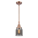 Bell Mini Pendant shown in the Antique Copper finish with a Plated Smoke shade