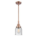 Bell Mini Pendant shown in the Antique Copper finish with a Seedy shade