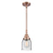 Bell Mini Pendant shown in the Antique Copper finish with a Seedy shade