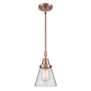 Cone Mini Pendant shown in the Antique Copper finish with a Clear shade