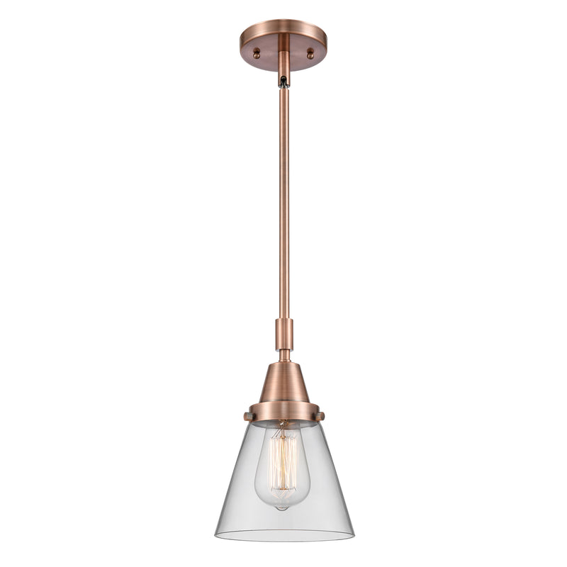 Cone Mini Pendant shown in the Antique Copper finish with a Clear shade