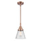 Cone Mini Pendant shown in the Antique Copper finish with a Seedy shade