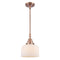 Bell Mini Pendant shown in the Antique Copper finish with a Matte White shade