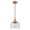 Bell Mini Pendant shown in the Antique Copper finish with a Seedy shade