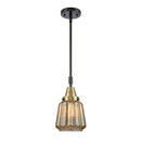 Chatham Mini Pendant shown in the Black Antique Brass finish with a Mercury shade