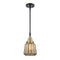 Chatham Mini Pendant shown in the Black Antique Brass finish with a Mercury shade