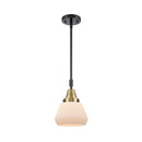 Fulton Mini Pendant shown in the Black Antique Brass finish with a Matte White shade