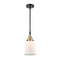 Canton Mini Pendant shown in the Black Antique Brass finish with a Matte White shade