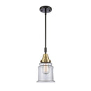 Canton Mini Pendant shown in the Black Antique Brass finish with a Clear shade