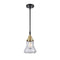 Bellmont Mini Pendant shown in the Black Antique Brass finish with a Clear shade