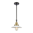 Halophane Mini Pendant shown in the Black Antique Brass finish with a Matte White Halophane shade